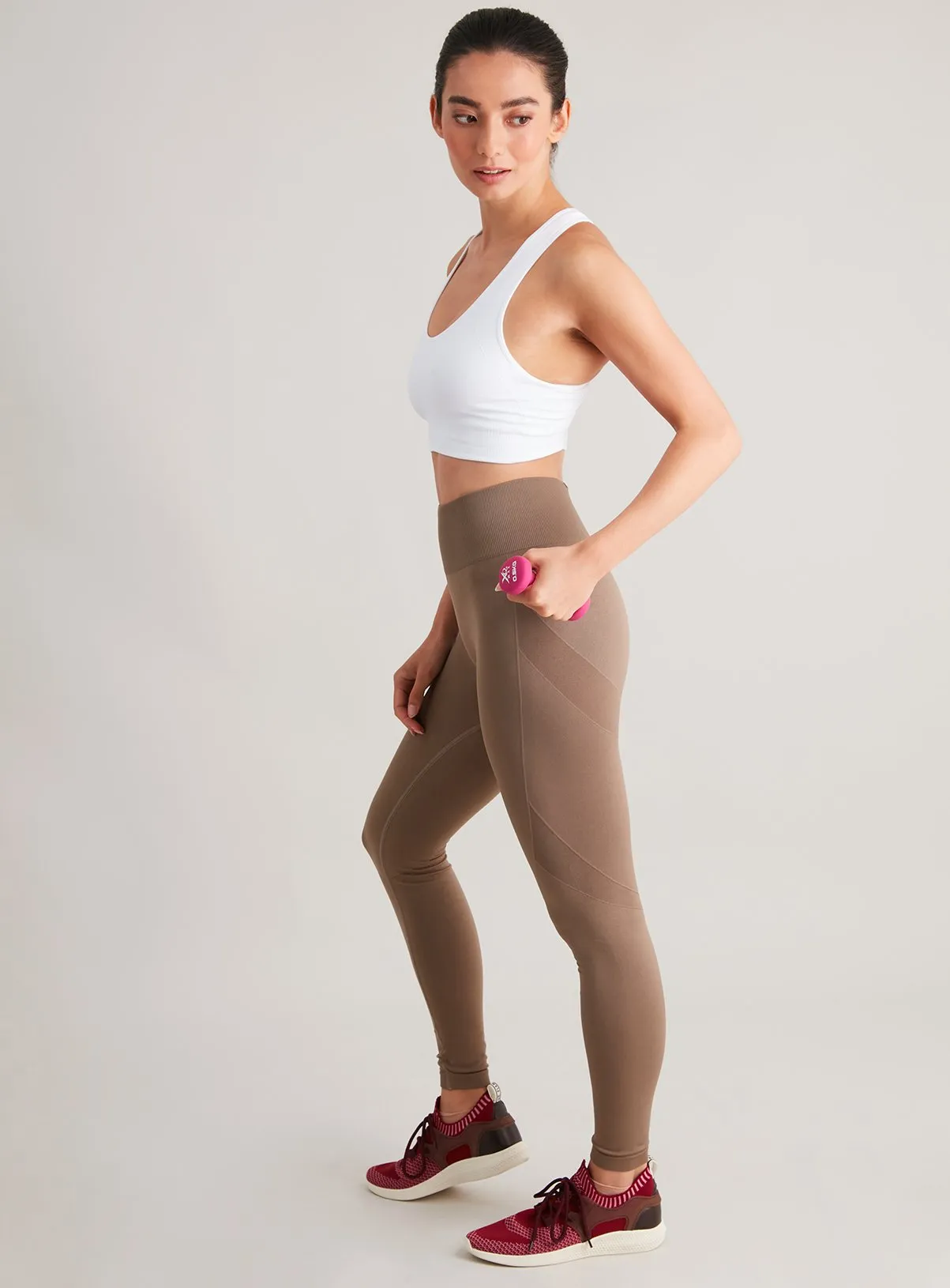 Buy Active Taupe Seamless Leggings - L | Leggings | Tu