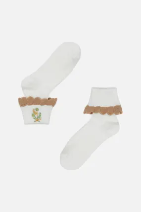 Cute Frill & Flower Sock