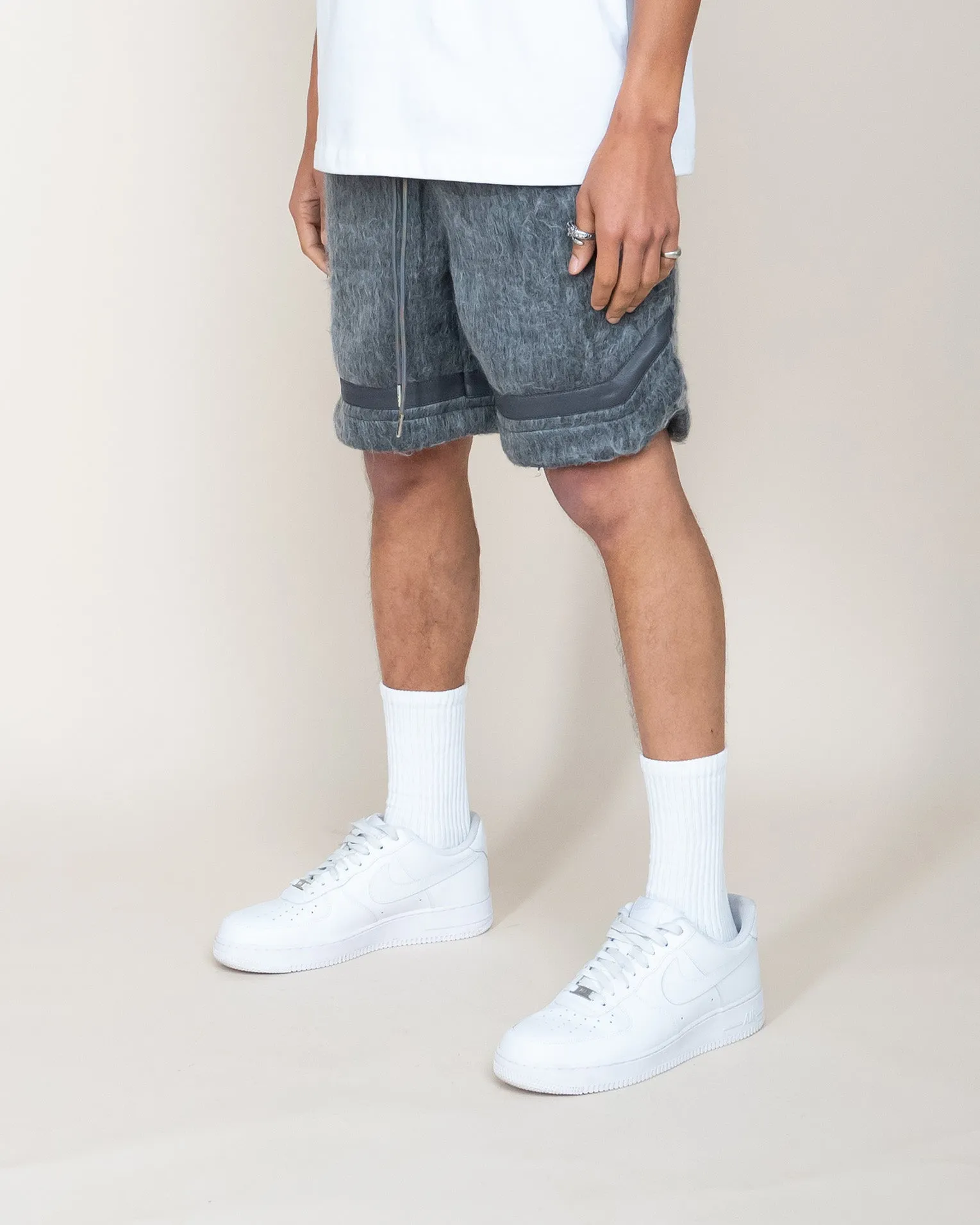 EPTM MOHAIR SHORTS - CHARCOAL