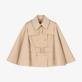 Girls Beige Short Trench Coat