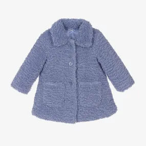 Girls Cornflower Blue Bouclé Coat