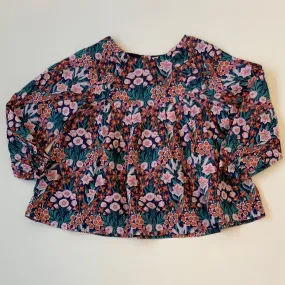 Jacadi Dark Liberty Print  Blouse With Ruffle: 18 Months