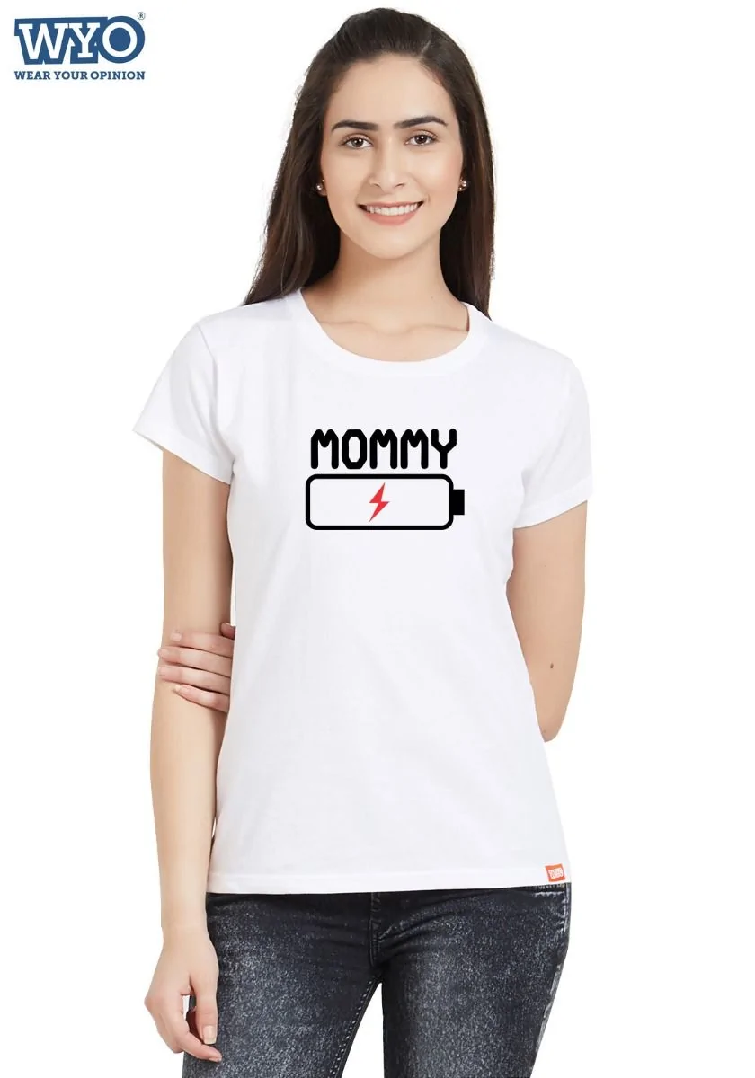 Low Battery Mommy Women TShirt