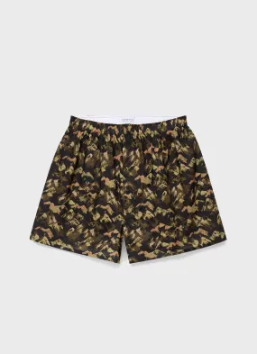 Men's Classic Boxer Shorts in Liberty Fabric Green Mount Olympus