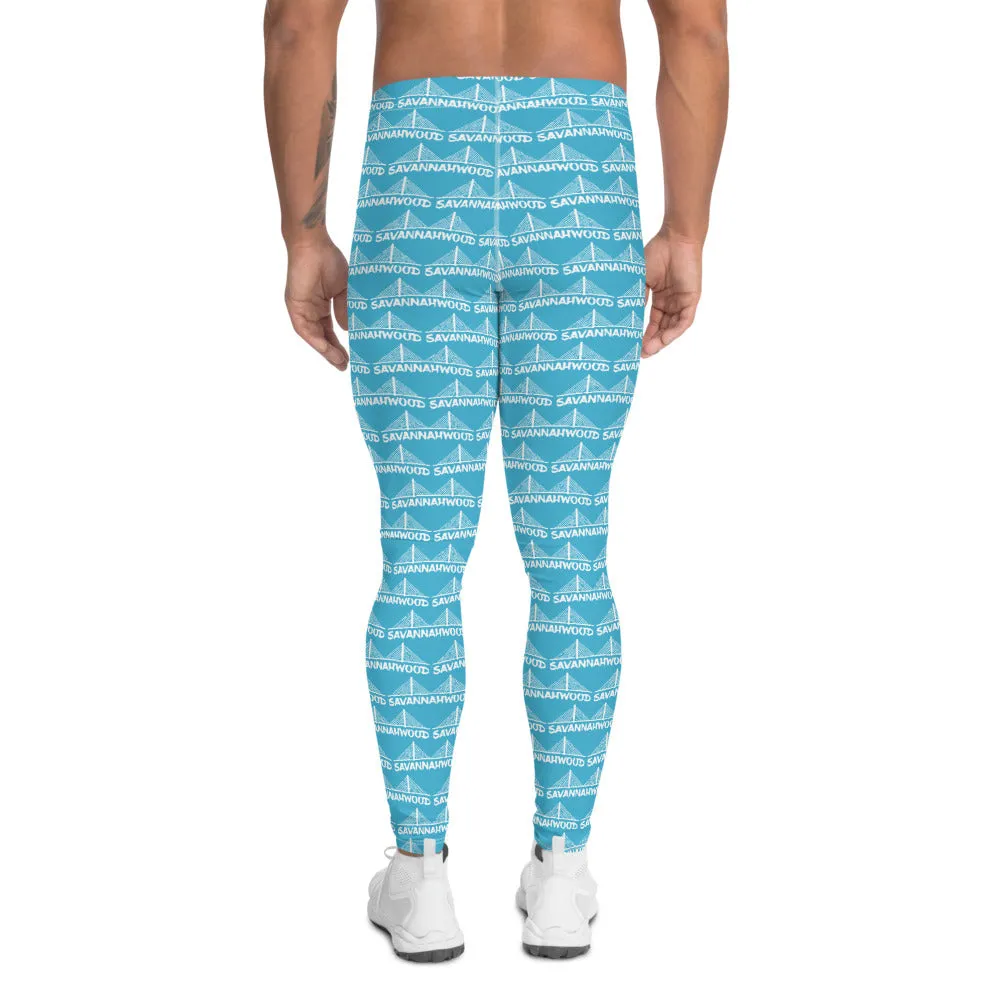 Men's Leggings Blue and White