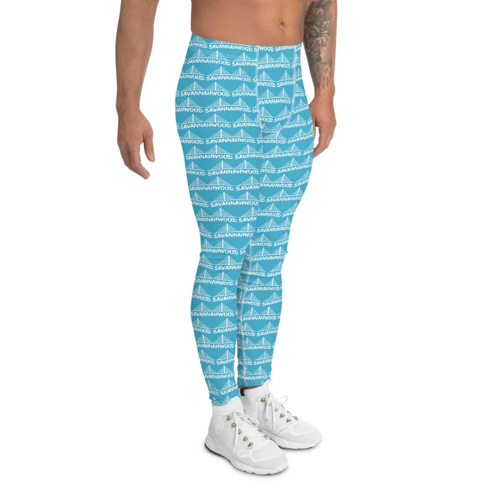 Men's Leggings Blue and White