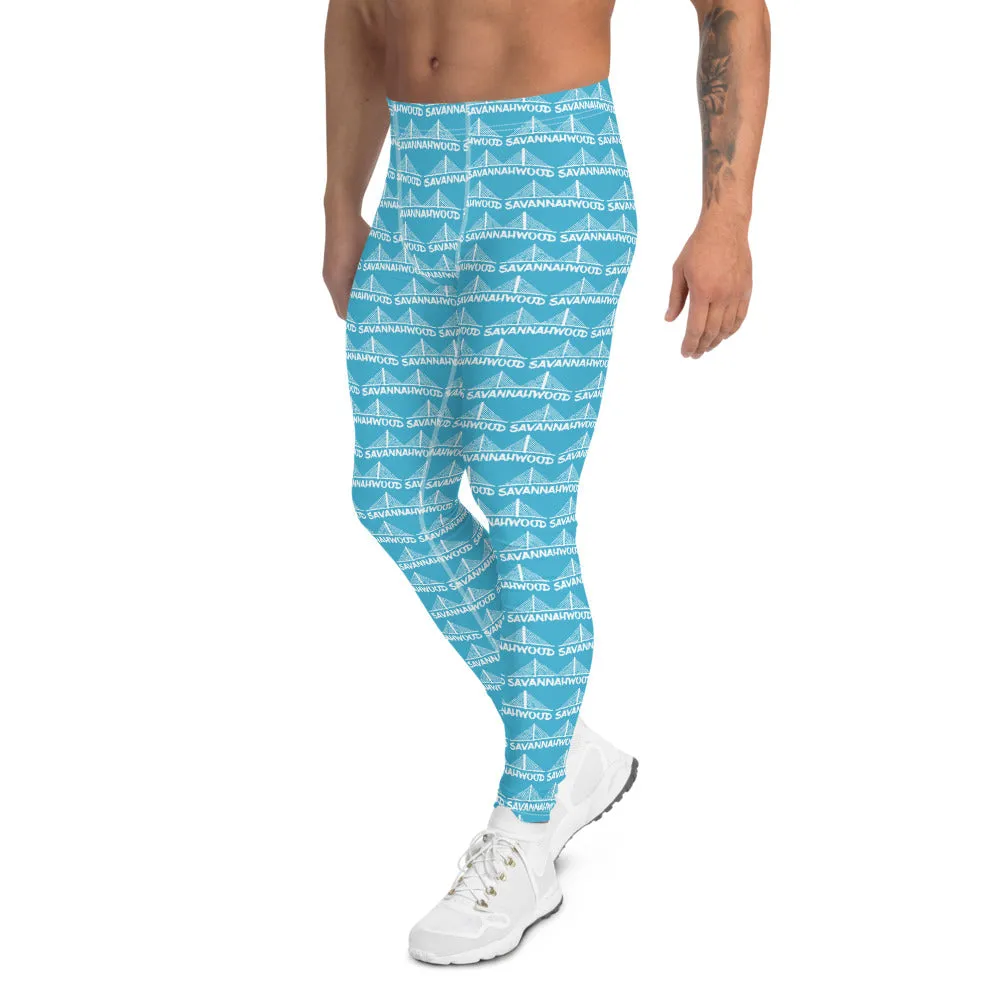 Men's Leggings Blue and White