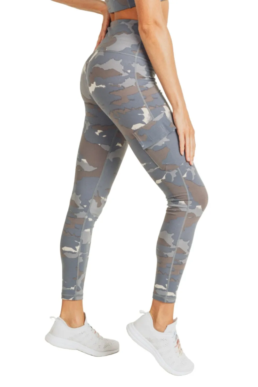 Mono B Blue Tundra Camo Cargo Hybrid High-Waisted Leggings APH2988 and Plus