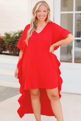 Never Afraid Dress, Tomato Red