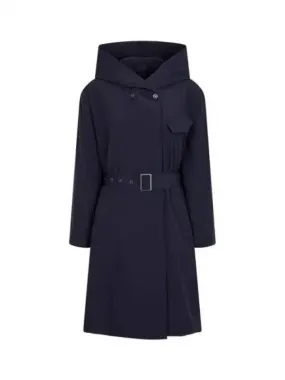 Overseas Station Season Big Chance 8 18 Women s Belted Easy Hooded Coat Navy 271326