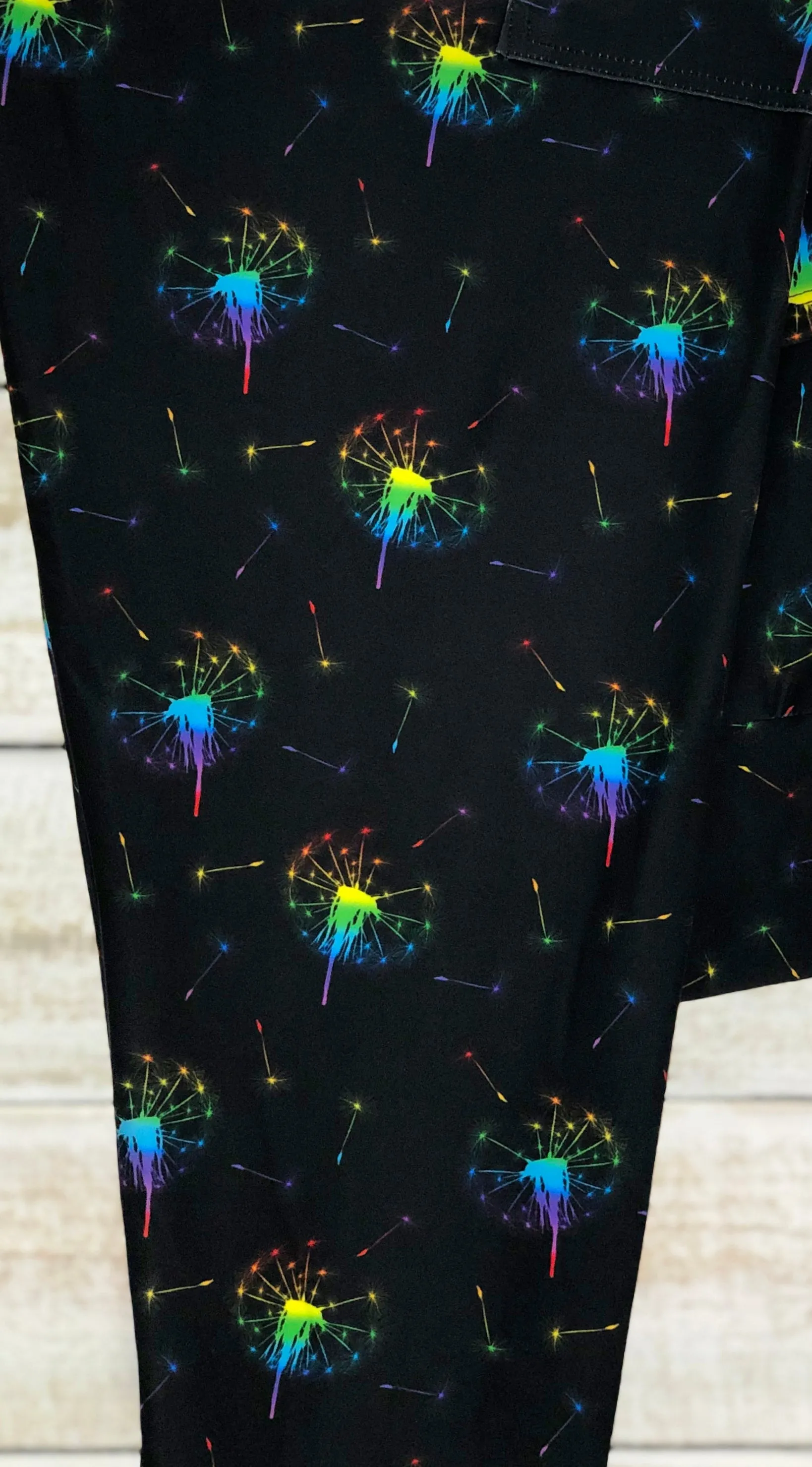 RTS - Rainbow Dandelions Leggings w/ Pockets