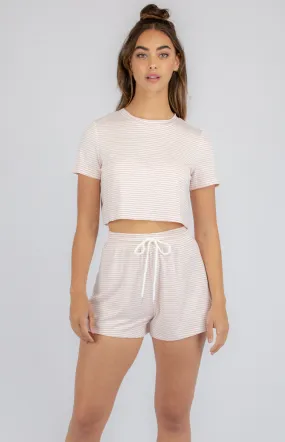 Striped Lounge Set with Top & Shorts (SSE374A)