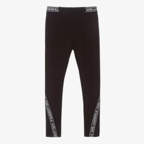 Teen Girls Black Logo Leggings