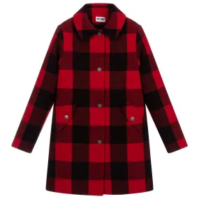 Teen Red Check Logo Coat