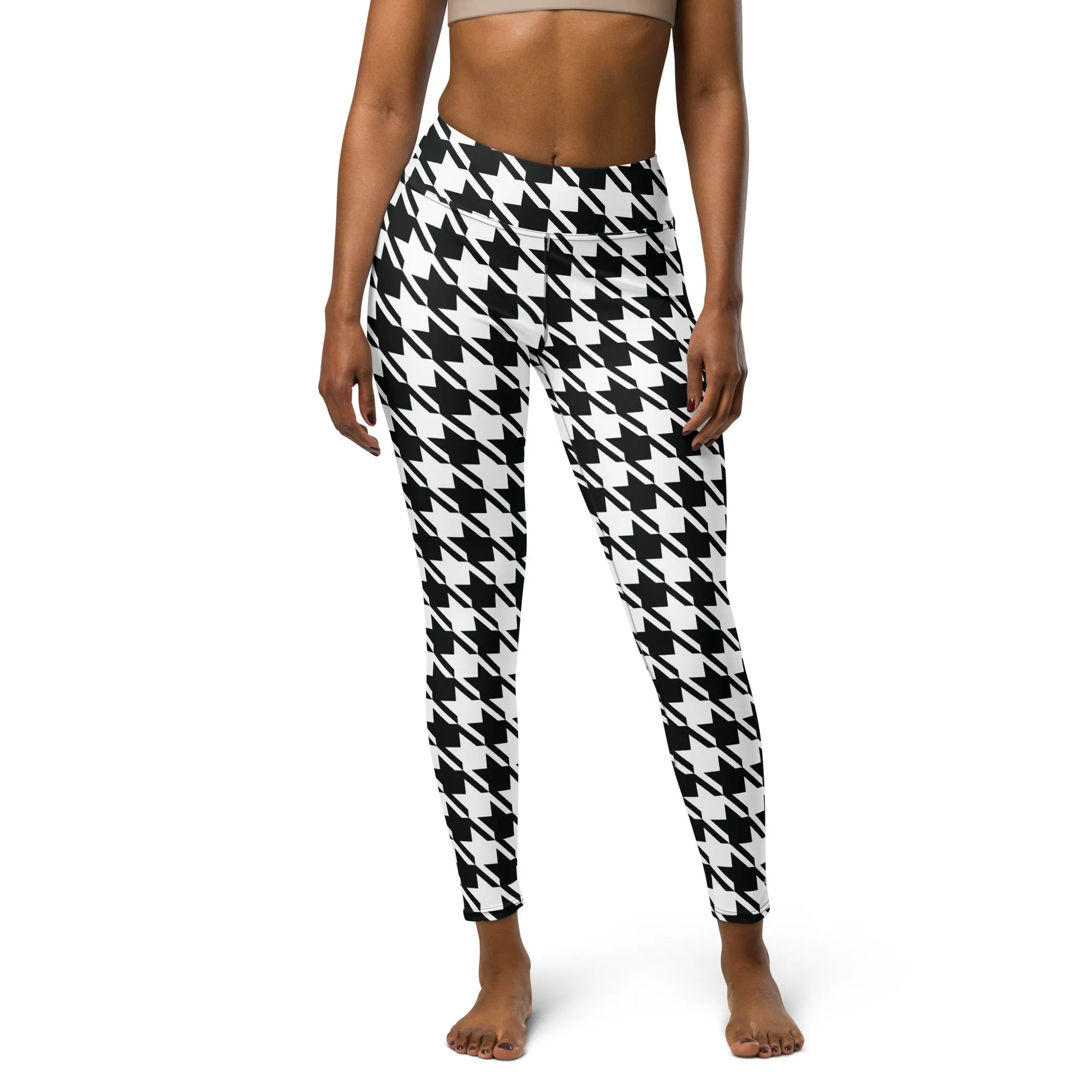 Trendy Training: Women's Houndstooth Yoga Leggings