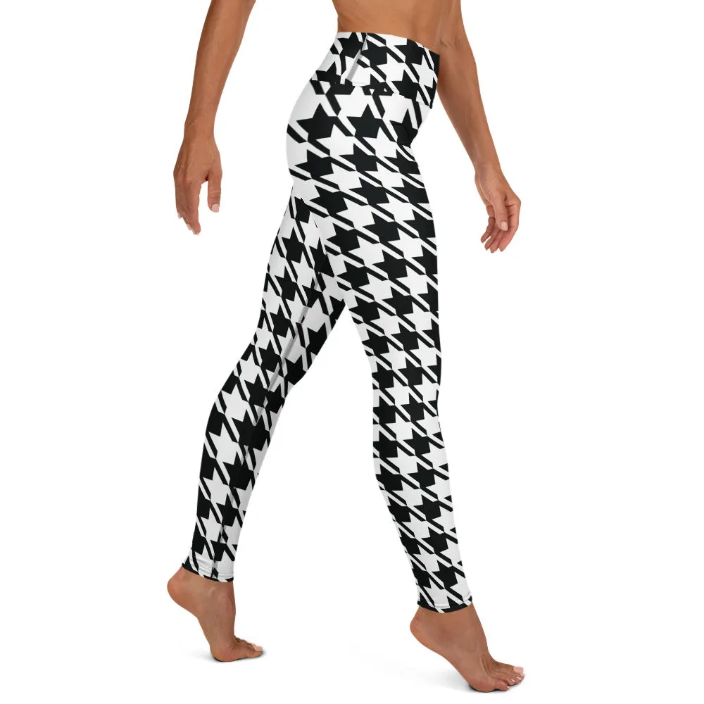 Trendy Training: Women's Houndstooth Yoga Leggings